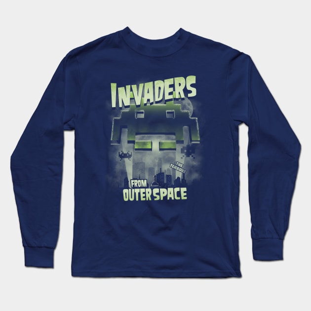 Invaders from outer space Long Sleeve T-Shirt by Piercek25